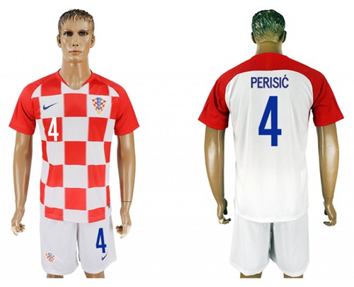 Croatia #4 Perisic Home Soccer Country Jersey